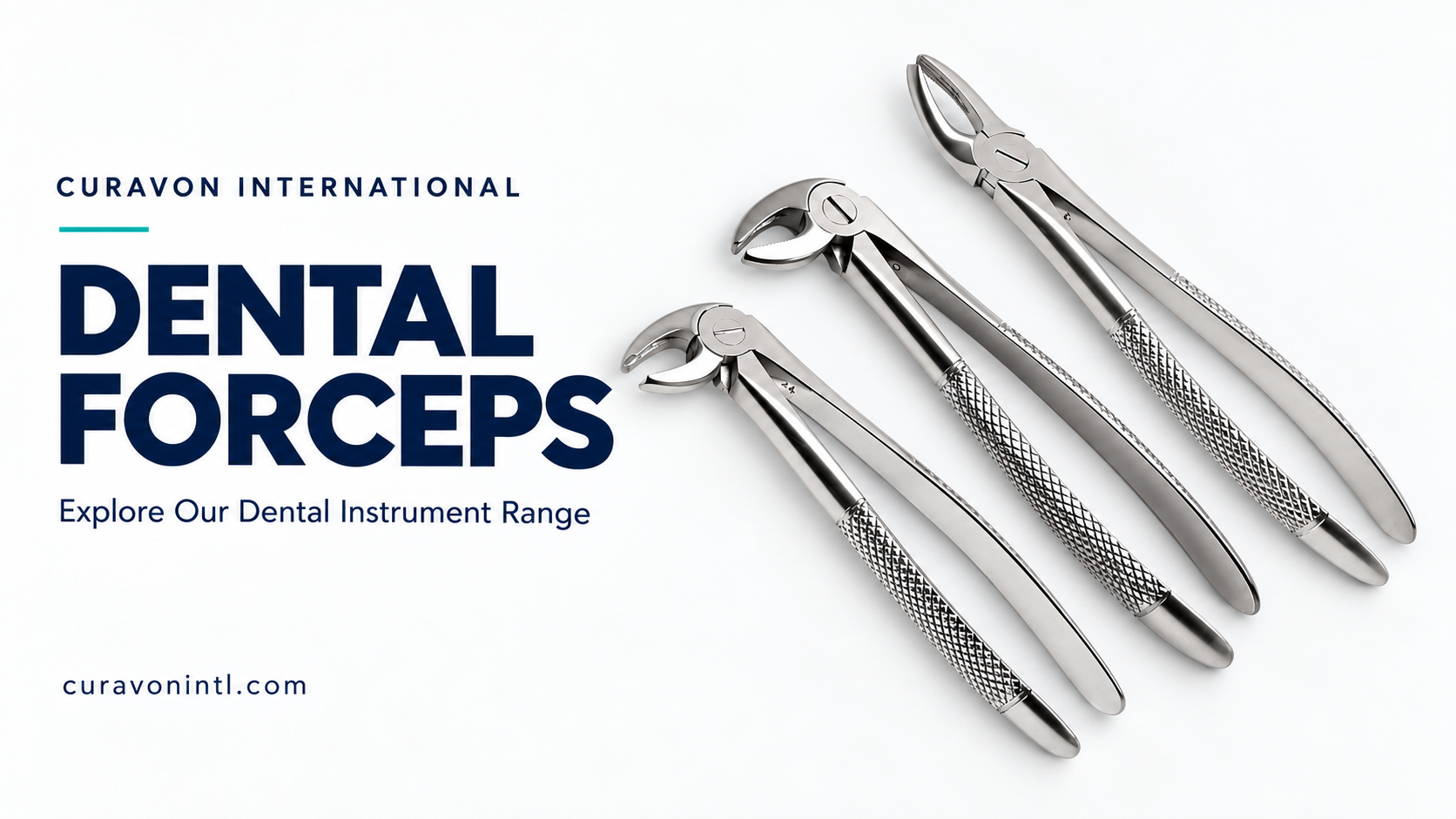 Pristine dental forceps on white tabletop